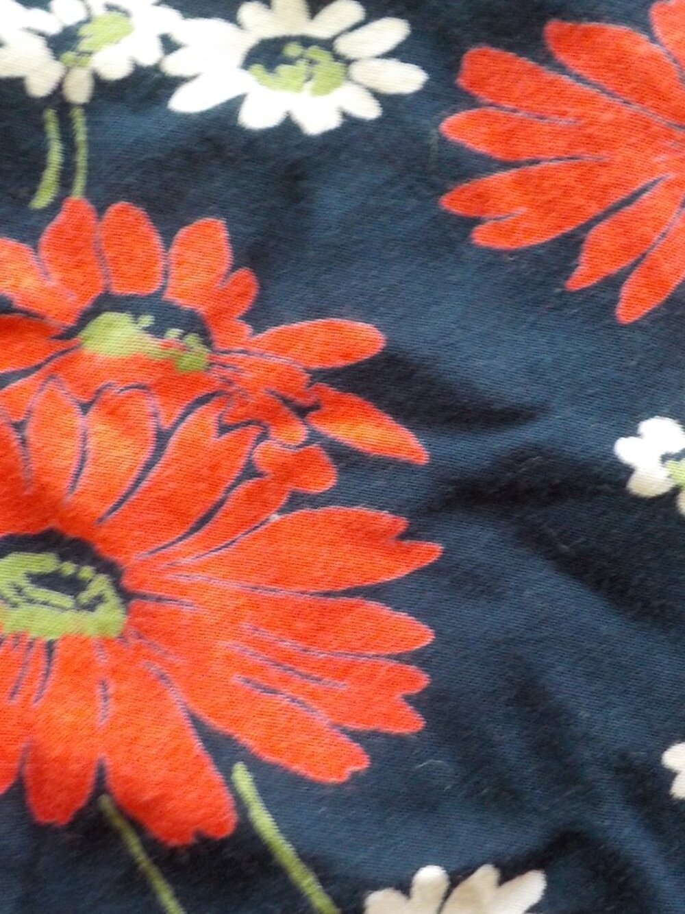 Madewell Blouse - X-Large - Red White Blue Flower Short Sleeve V-neck Tie (2598) - Picture 4 of 5